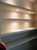 shelves with lights